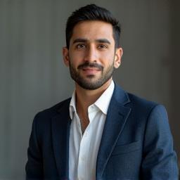 Headshot of Fares Al Mansouri, Founder and Visionary at Sawt Digital Academy, with a thoughtful expression.